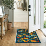 Playful Cartoon Fish School Area Rug