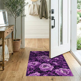 Floral Vintage Purple Purple Peony Floral Area Rug