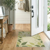 Green Leaves Insects Botanical Area Rug