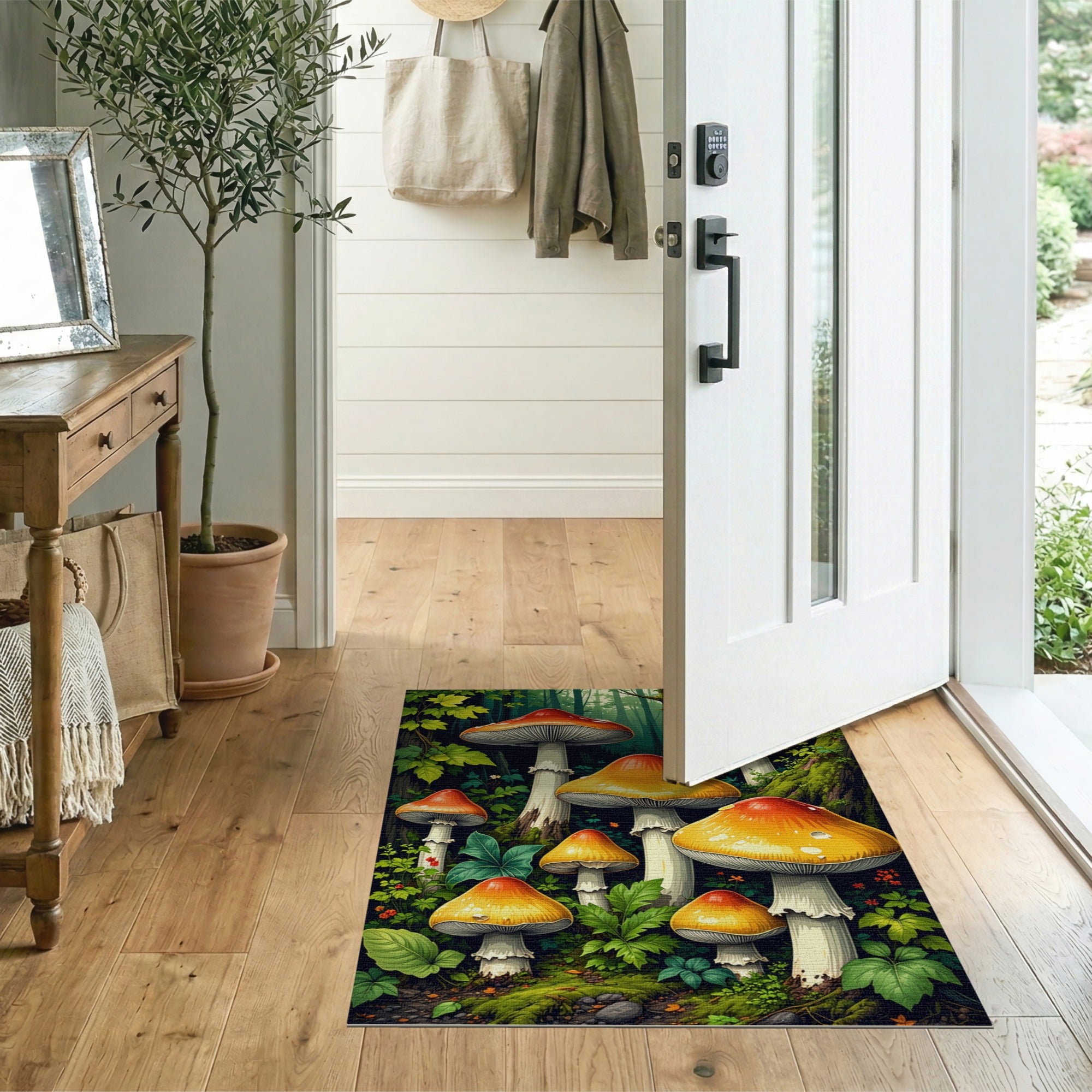 Enchanted Mushroom Forest Cluster Area Rug
