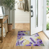 Purple Lavender Blooms and Yellow Sprigs Area Rug