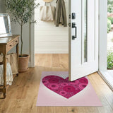 Pink Spiral Rose Heart Area Rug
