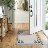 Ornate Gold Greek Key Border Area Rug