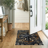 Ornate Cracked Silver Star Floral Rug