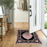 Ornate Pink Persian Medallion Area Rug