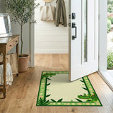 Playful Green Crocodile Border Kids Rug