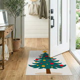 Festive Christmas Tree Cartoon Area Rug
