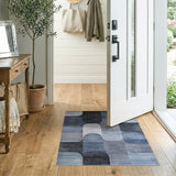 Geometric Modern Blue Grey Geometric Abstract Area Rug