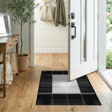 Black White Halftone Geometric Geometric Modern Area Rug