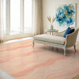 Pink Gradient Wave Area Rug