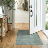 Teal Geometric Textured Area Rug
