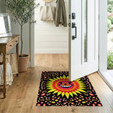 Multi-color and Patterns Cheerful Smiling Sun Cartoon Area Rug