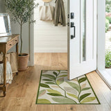Green Leaves Abstract Area Rug