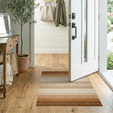 Brown Tan Striped Southwestern Area Rug