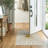 Gold and Silver Gold Sunburst Geometric Area Rug