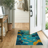 Golden Koi in Teal Canyon Area Rug