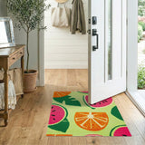 Vibrant Watermelon Orange Fruit Pattern Area Rug
