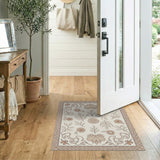 Beige Ornate Floral Vintage Area Rug