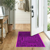 Geometric Modern Vibrant Pink Geometric Tribal Area Rug