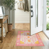 Pink Distressed Vintage Pink Distressed Vintage Area Rug