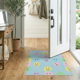 Playful Cartoon Happy Faces Area Rug