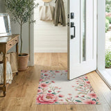 Blush Peony Floral Area Rug
