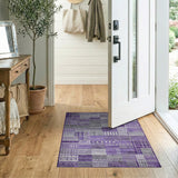 Purple Geometric Modern Purple Geometric Patchwork Area Rug