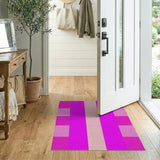 Vibrant Pink Plaid Striped Area Rug