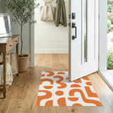 Bold Orange Abstract Area Rug