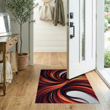 ODIKA Modern Abstract Swirl Area Rug - Washable Low Pile Non-Slip Carpet