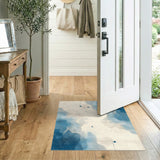 Blue Teal Abstract Wave No. 5 Area Rug