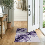 Ethereal Purple Fluid Abstract Area Rug