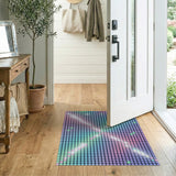 Vibrant Pixel Grid Area Rug