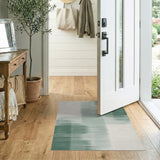 Abstract Green Streak Area Rug