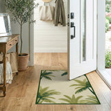 Lush Palm Fronds Coastal Beach Rug