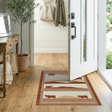 Southwestern Longhorn Cattle Mountain Brown Tan Rug