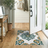 Green Gold Ornate Persian Floral Rug