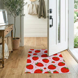 Multi-color and Patterns Strawberry Pink Fruit Pattern Area Rug