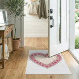 Vintage Pink Rose Heart Area Rug