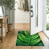 Green Lush Overlapping Green Leaves Area Rug