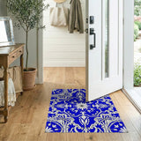 Intricate Blue Persian Floral Area Rug