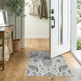 Ivory Blue Paisley Persian Area Rug