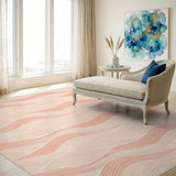 Pink Wave Coastal Area Rug