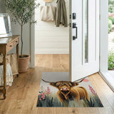 Shaggy Highland Cow Meadow Area Rug