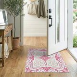 Pink Pink Ornate Persian Floral Area Rug