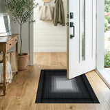 Black White Halftone Fade Area Rug