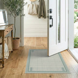 Teal Grid Graph Modern Area Rug