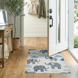Playful Elephant Clouds Kids Area Rug