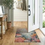 Orange Coral Reef Area Rug with Tropical Fish