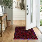 Red Abstract Area Vibrant Red Swirl Abstract Area Rug